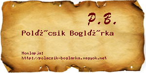 Polácsik Boglárka névjegykártya
